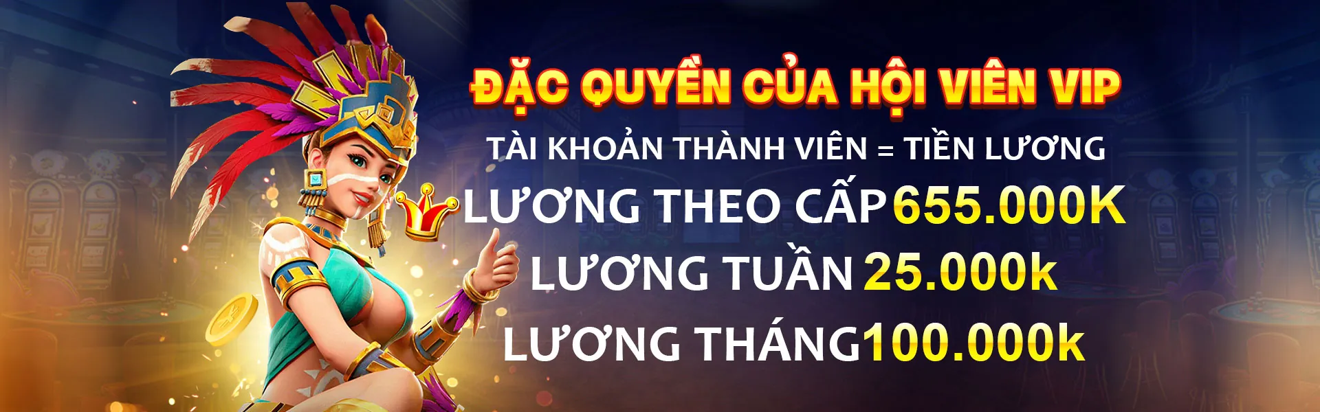 Hình ảnh giới thiệu chương trình VIP độc quyền của nổ hũ sam 86, với các phần thưởng và đặc quyền hấp dẫn.
